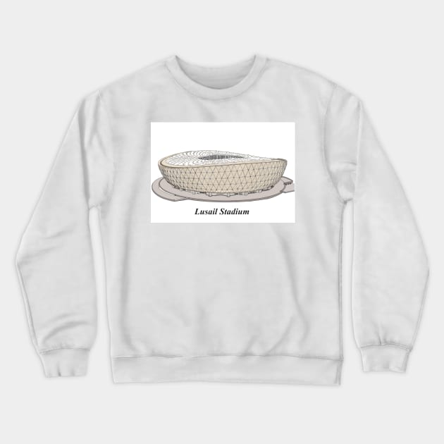 Sketching Stadium in Qatar Crewneck Sweatshirt by Roza@Artpage